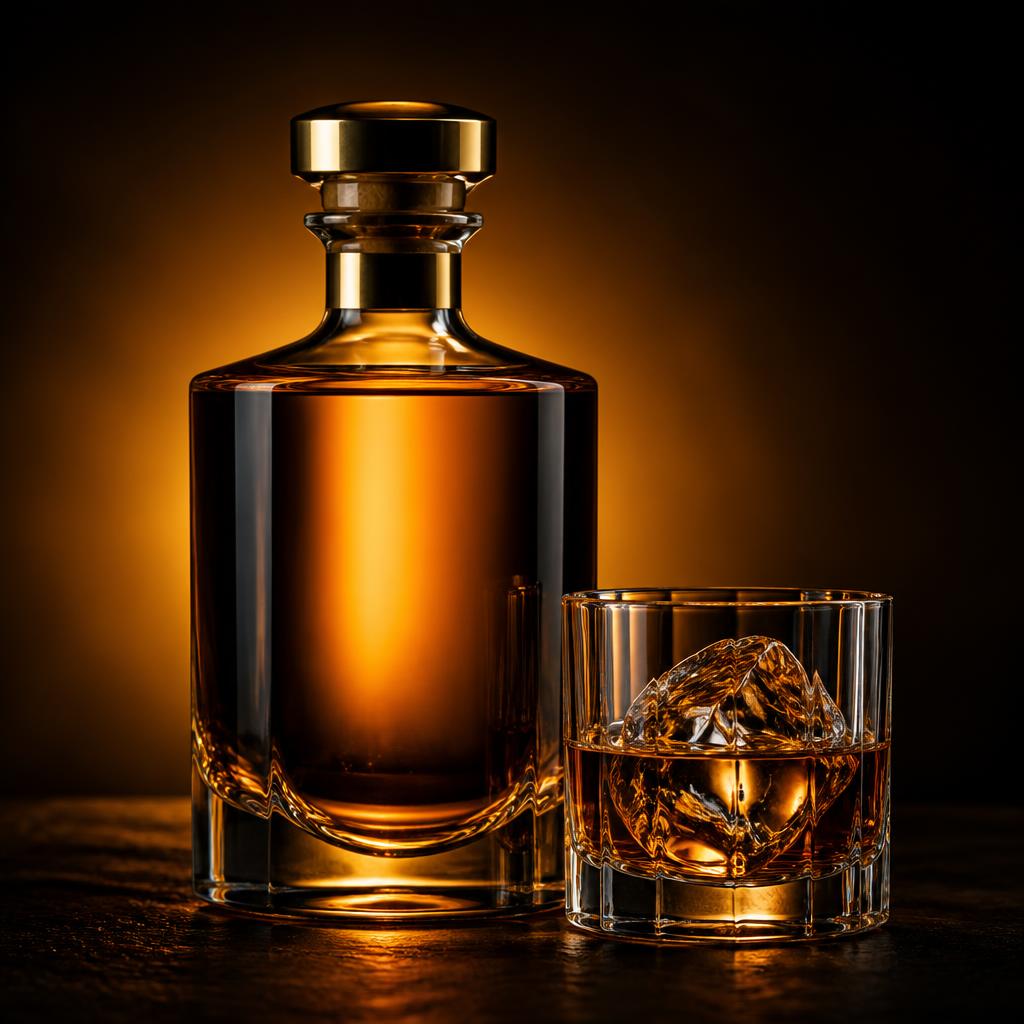 Foto pronta de Whisky + copo para arte de conveniência